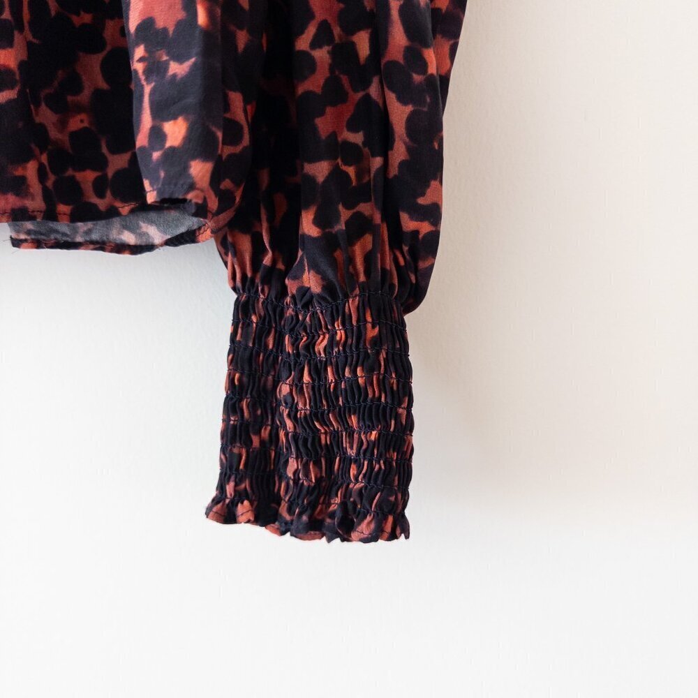 Marie Oliver 100% Silk Sofia Blouse in Vermillion Print, Size M - Picture 9 of 12